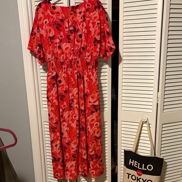 Kensie Red Floral Midi Dress - Picture 6 of 10